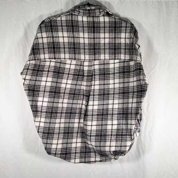 French Connection Sweater Womens XS White Grey Plaid Long Sleeve - Picture 6 of 8